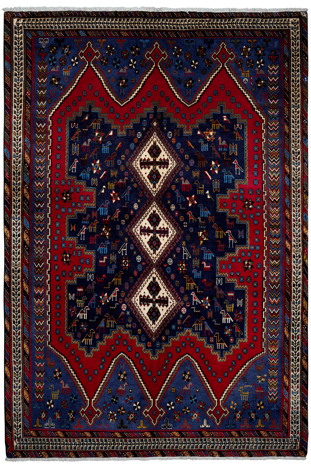Afshar — Hand-knotted, 167x245 cm, Multicolor, 100% Virgin Wool | Main view