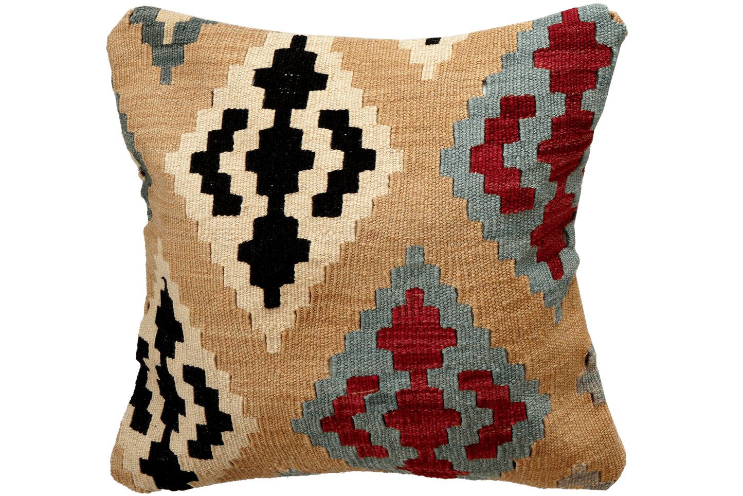 Kelim Kissen — Handmade, 50x50 cm, Multicolor, 100% Virgin Wool | Main view