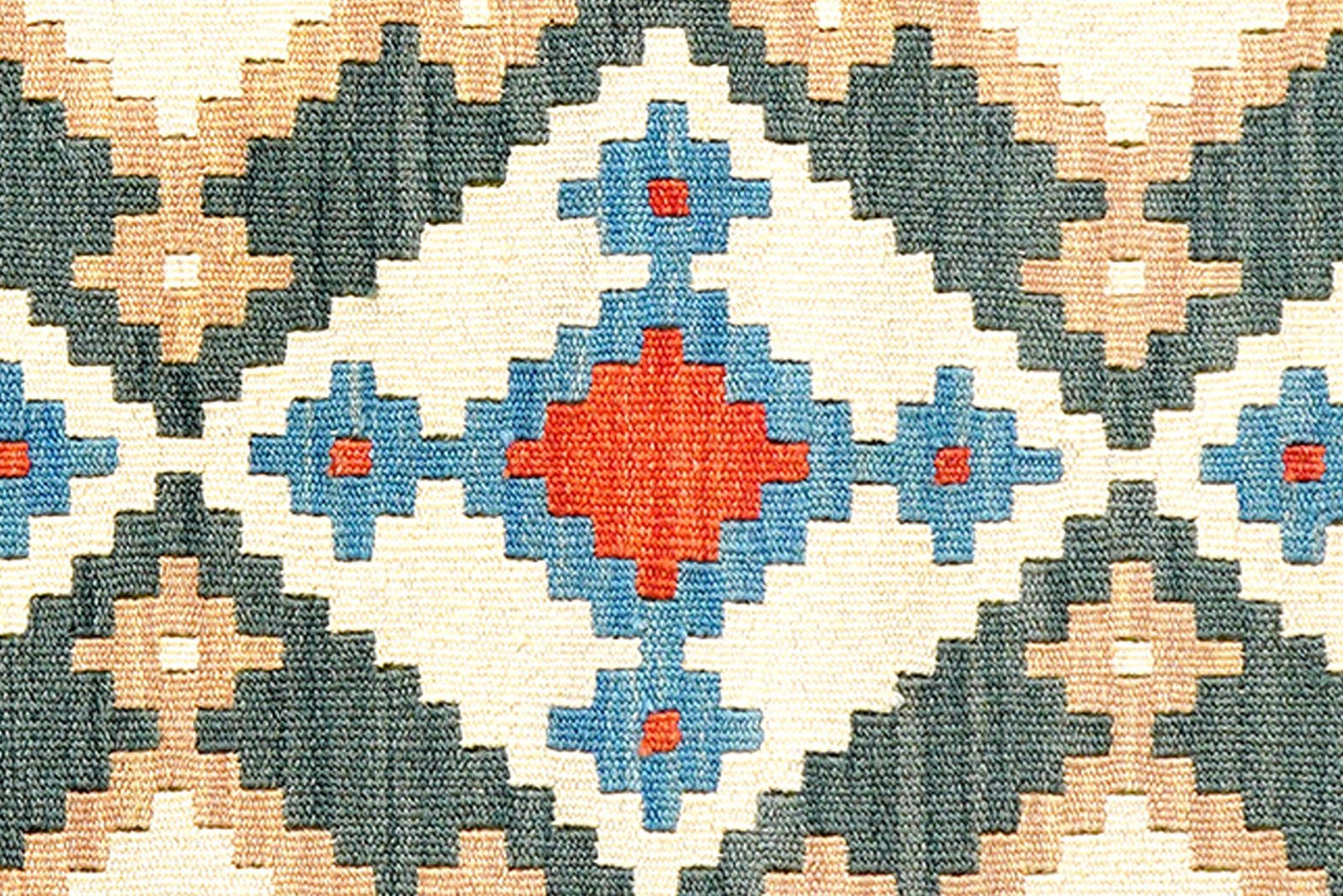 Kelim Gashgai — Handmade, 80x197 cm, Beige, 100% Virgin Wool | View 5