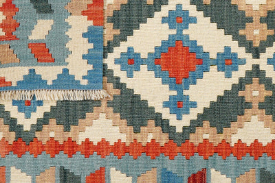 Kelim Gashgai — Handmade, 80x197 cm, Beige, 100% Virgin Wool | View 6