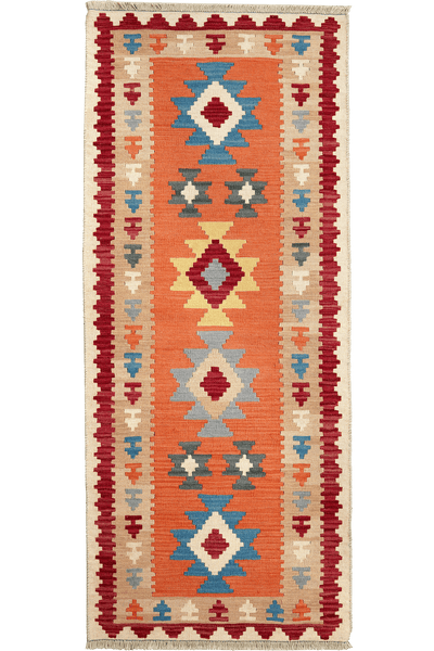 Kelim Gashgai — Handmade, 86x204 cm, Red, 100% Virgin Wool | Main view