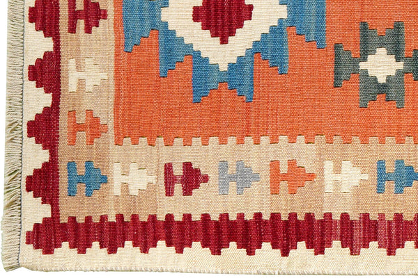 Kelim Gashgai — Handmade, 86x204 cm, Red, 100% Virgin Wool | View 3