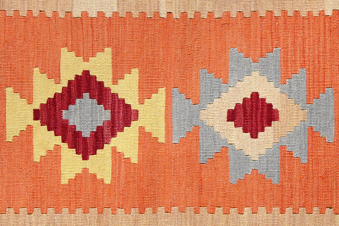Kelim Gashgai — Handmade, 86x204 cm, Red, 100% Virgin Wool | View 5