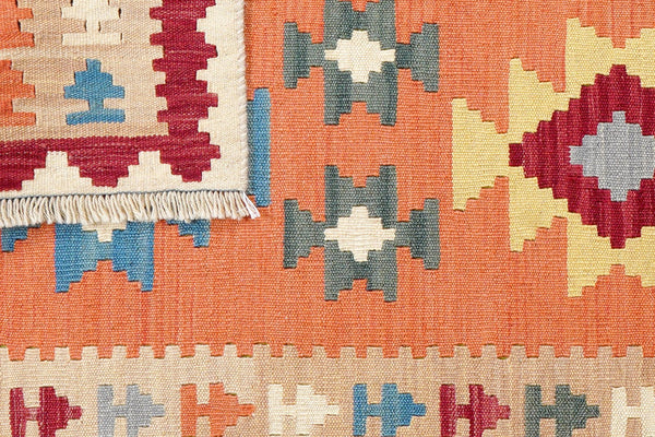 Kelim Gashgai — Handmade, 86x204 cm, Red, 100% Virgin Wool | View 6