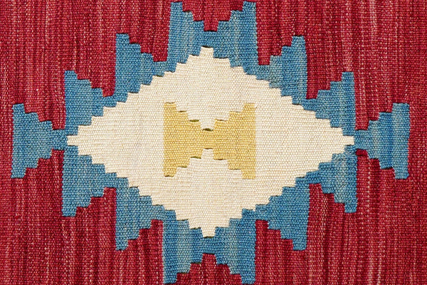 Kelim Gashgai — Handmade, 87x192 cm, Red, 100% Virgin Wool | View 5