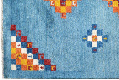 Gabbeh Sonnat — Hand-knotted, 153x194 cm, Blue, 100% Virgin Wool | View 3