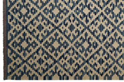 Kelim Gashgai — Handmade, 178x230 cm, Blue, 100% Virgin Wool | View 3