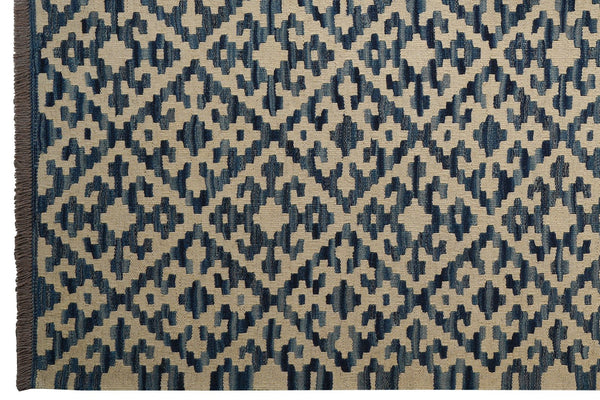 Kelim Gashgai — Handmade, 178x230 cm, Blue, 100% Virgin Wool | View 3
