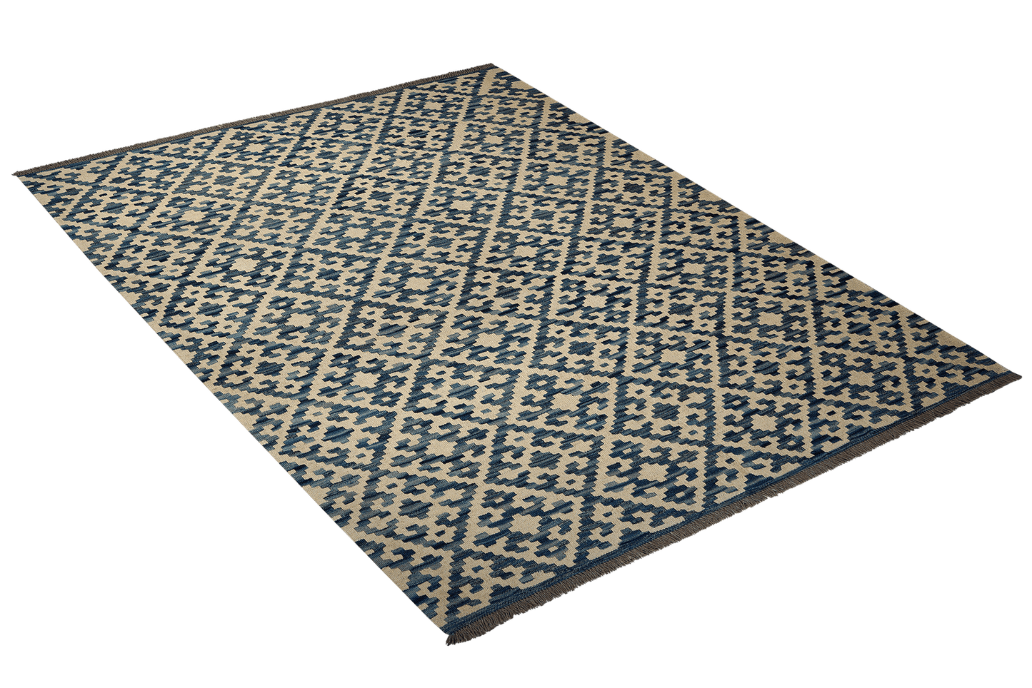 Kelim Gashgai — Handmade, 178x230 cm, Blue, 100% Virgin Wool | View 4