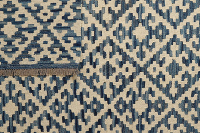 Kelim Gashgai — Handmade, 178x230 cm, Blue, 100% Virgin Wool | View 6