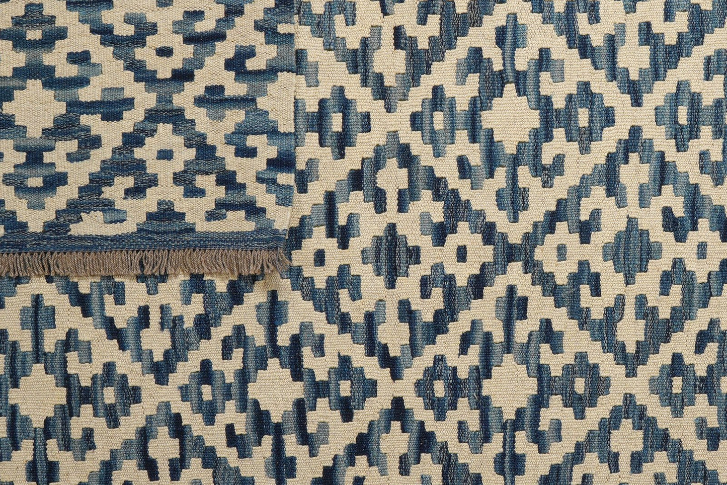 Kelim Gashgai — Handmade, 178x230 cm, Blue, 100% Virgin Wool | View 6