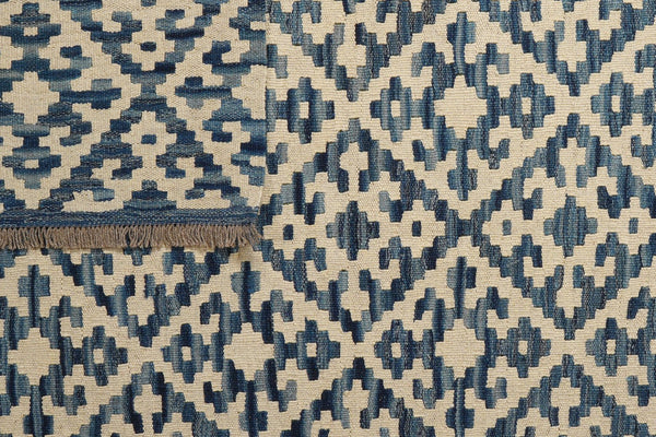 Kelim Gashgai — Handmade, 178x230 cm, Blue, 100% Virgin Wool | View 6