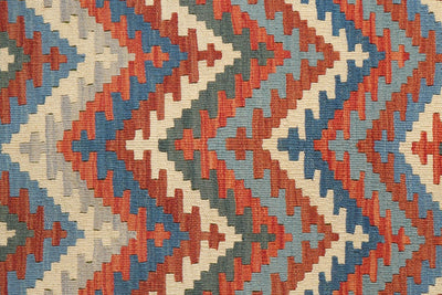 Kelim Gashgai — Handmade, 103x145 cm, Blue, 100% Virgin Wool | View 5