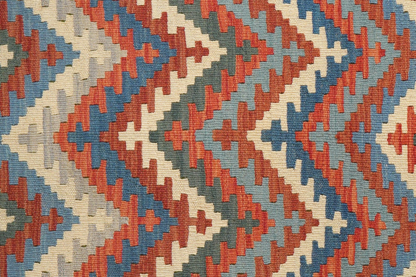 Kelim Gashgai — Handmade, 103x145 cm, Blue, 100% Virgin Wool | View 5