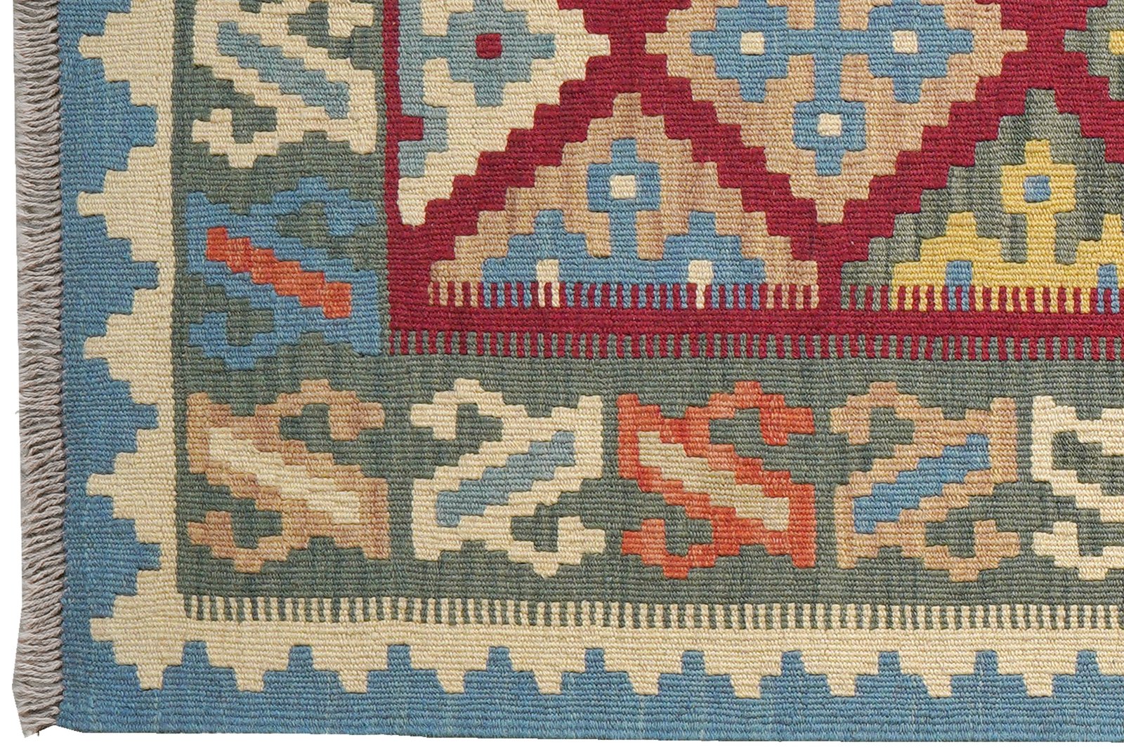 Kelim Gashgai — Handmade, 80x194 cm, Red, 100% Virgin Wool | View 3