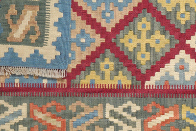 Kelim Gashgai — Handmade, 80x194 cm, Red, 100% Virgin Wool | View 6