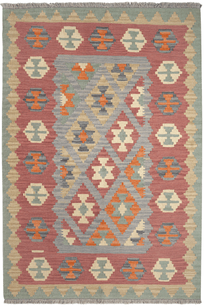 Kelim Gashgai — Handmade, 127x184 cm, Blue, 100% Virgin Wool | Main view