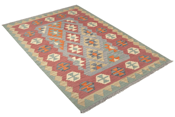 Kelim Gashgai — Handmade, 127x184 cm, Blue, 100% Virgin Wool | View 4