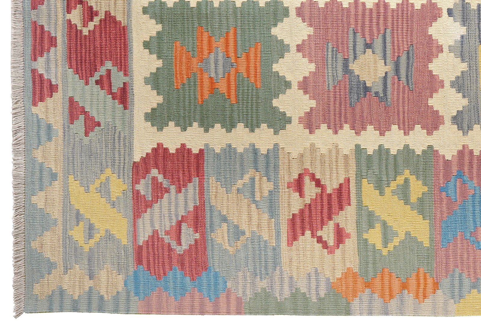 Kelim Gashgai — Handmade, 170x238 cm, Beige, 100% Virgin Wool | View 3