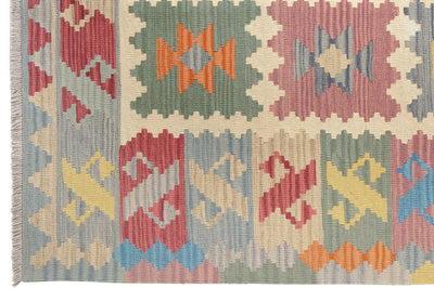 Kelim Gashgai — Handmade, 170x238 cm, Beige, 100% Virgin Wool | View 3