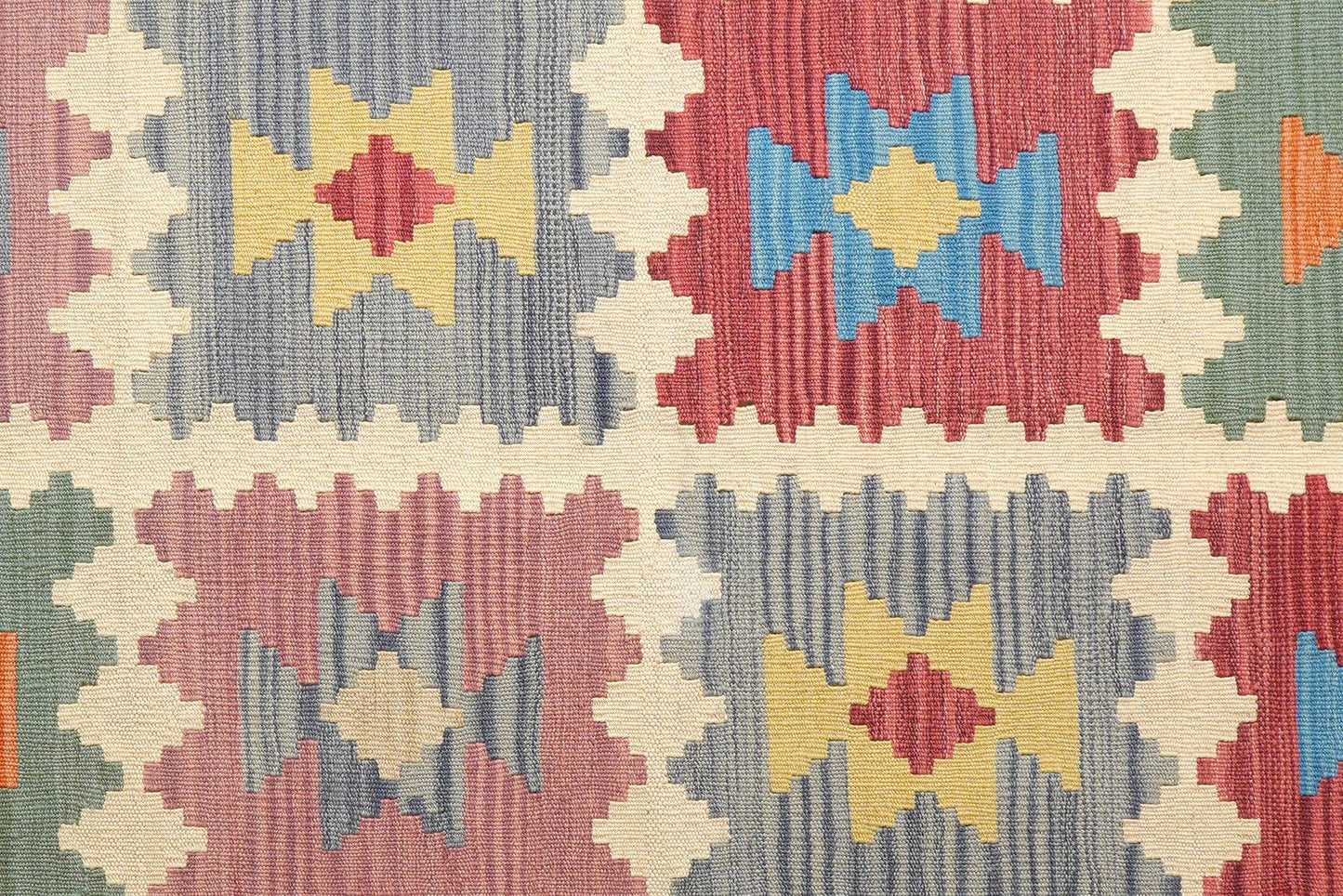 Kelim Gashgai — Handmade, 170x238 cm, Beige, 100% Virgin Wool | View 5