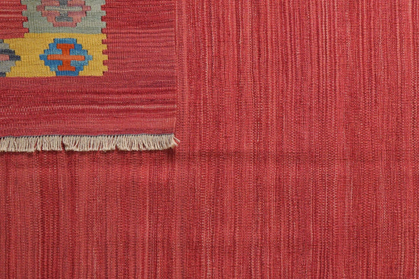 Kelim Gashgai — Handmade, 160x201 cm, Red, 100% Virgin Wool | View 6