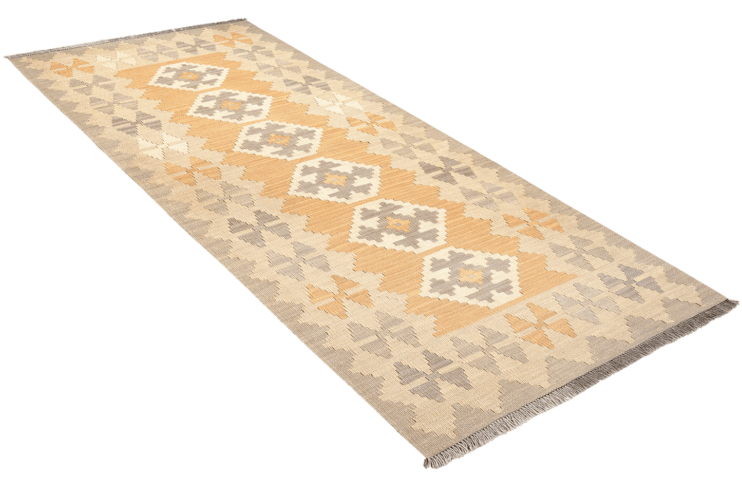 Kelim Gashgai — Handmade, 84x193 cm, Yellow, 100% Virgin Wool | View 4
