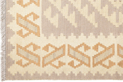 Kelim Gashgai — Handmade, 103x141 cm, Grey, 100% Virgin Wool | View 3