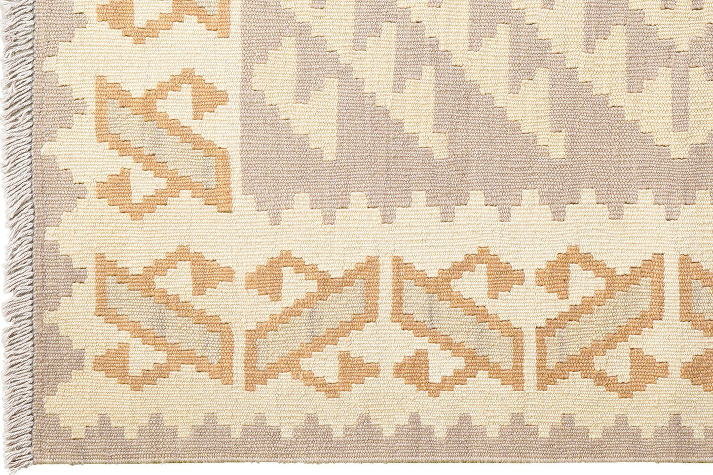 Kelim Gashgai — Handmade, 103x141 cm, Grey, 100% Virgin Wool | View 3