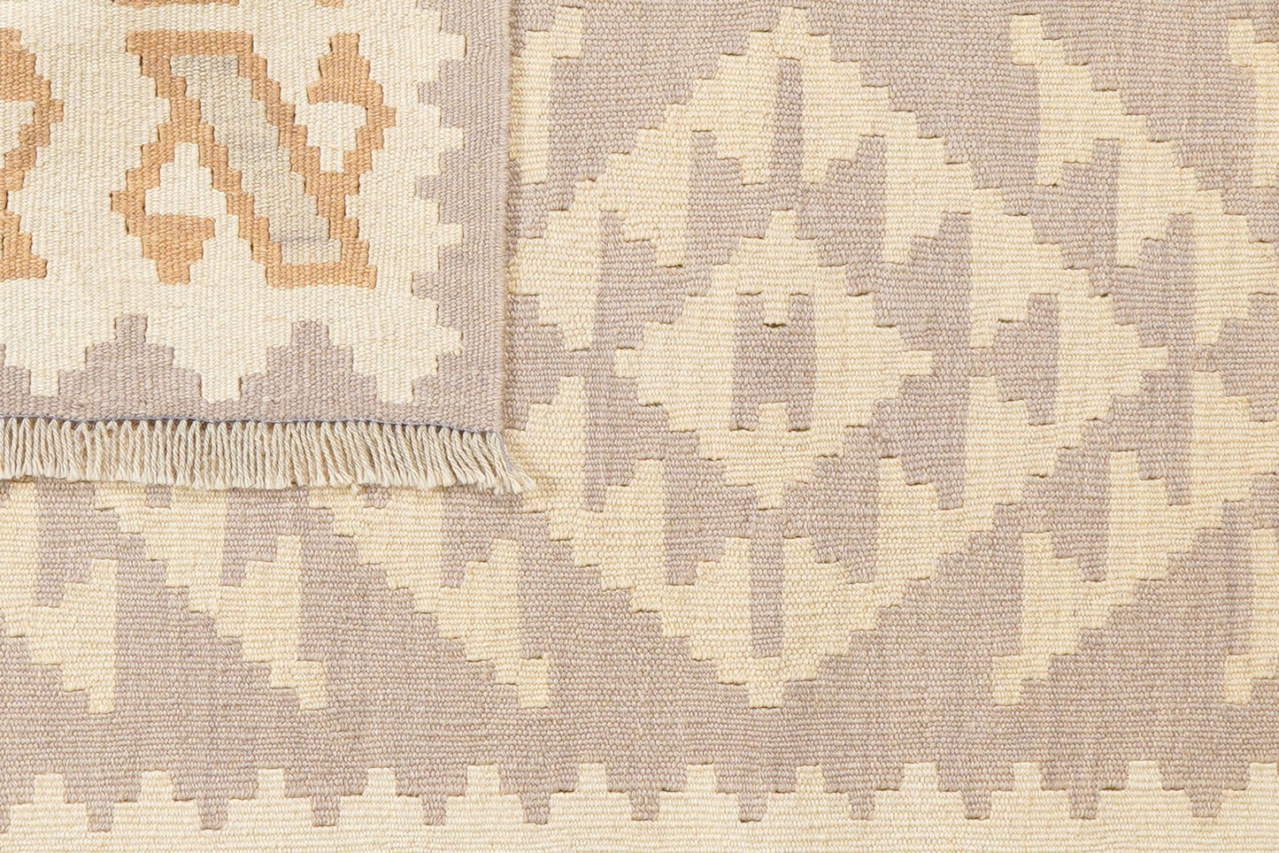 Kelim Gashgai — Handmade, 103x141 cm, Grey, 100% Virgin Wool | View 6