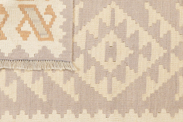 Kelim Gashgai — Handmade, 103x141 cm, Grey, 100% Virgin Wool | View 6