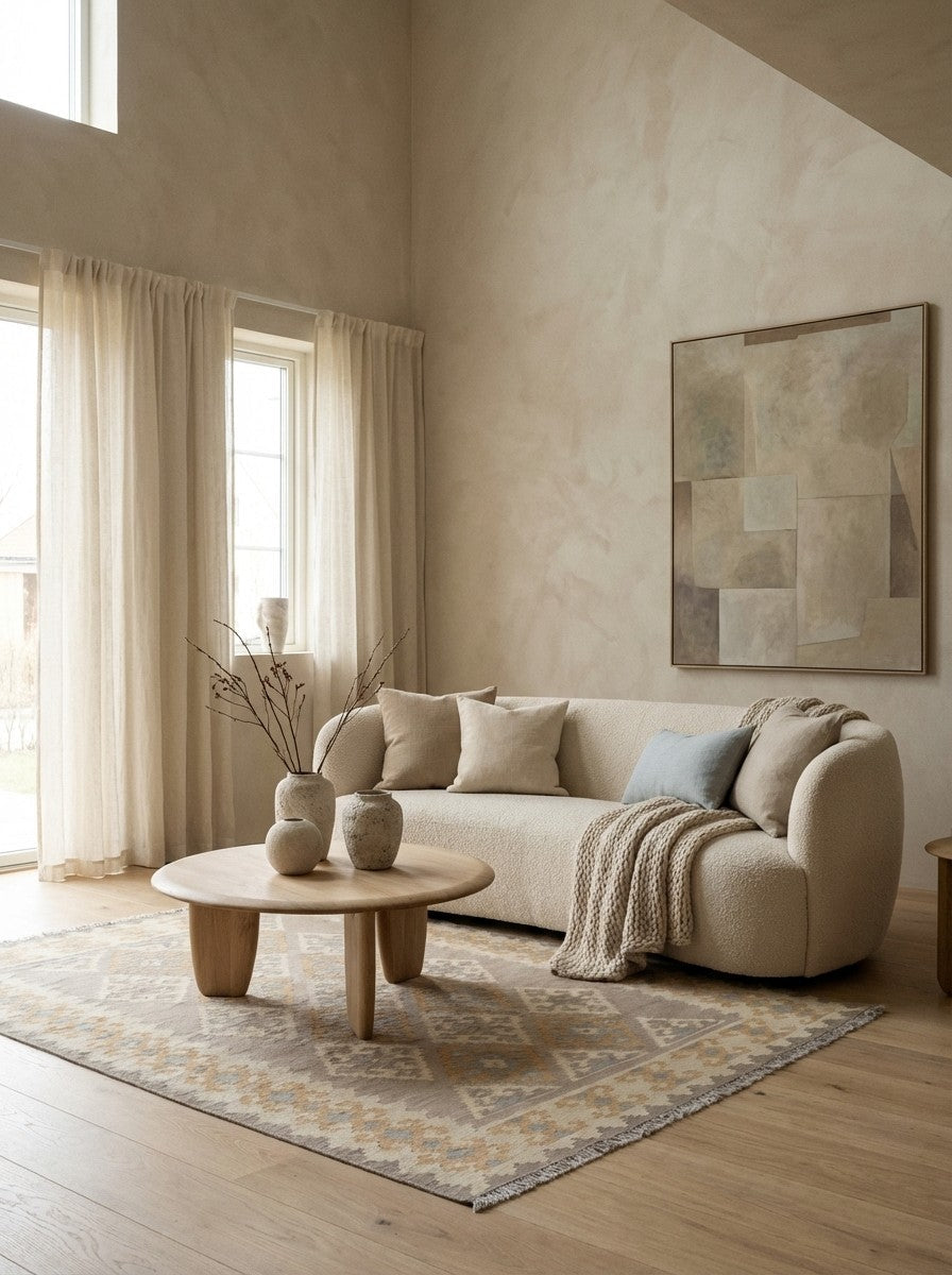 Kelim Gashgai · Handgewebt – Grau, 200x151 cm, 100% Schurwolle | Detailansicht