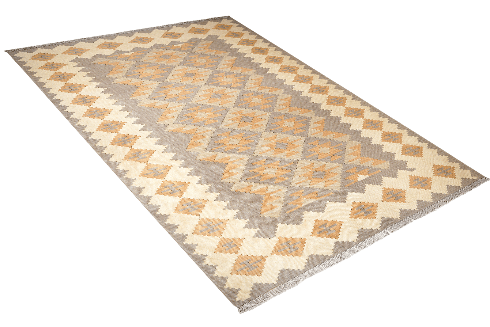 Kelim Gashgai — Handmade, 169x237 cm, Grey, 100% Virgin Wool | View 4