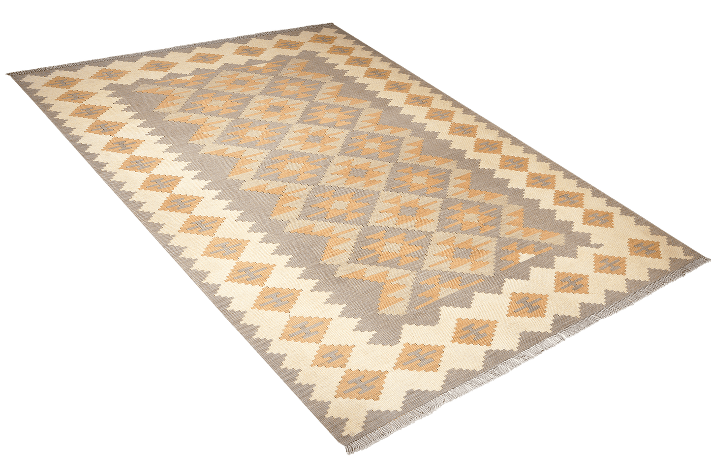 Kelim Gashgai — Handmade, 169x237 cm, Grey, 100% Virgin Wool | View 4