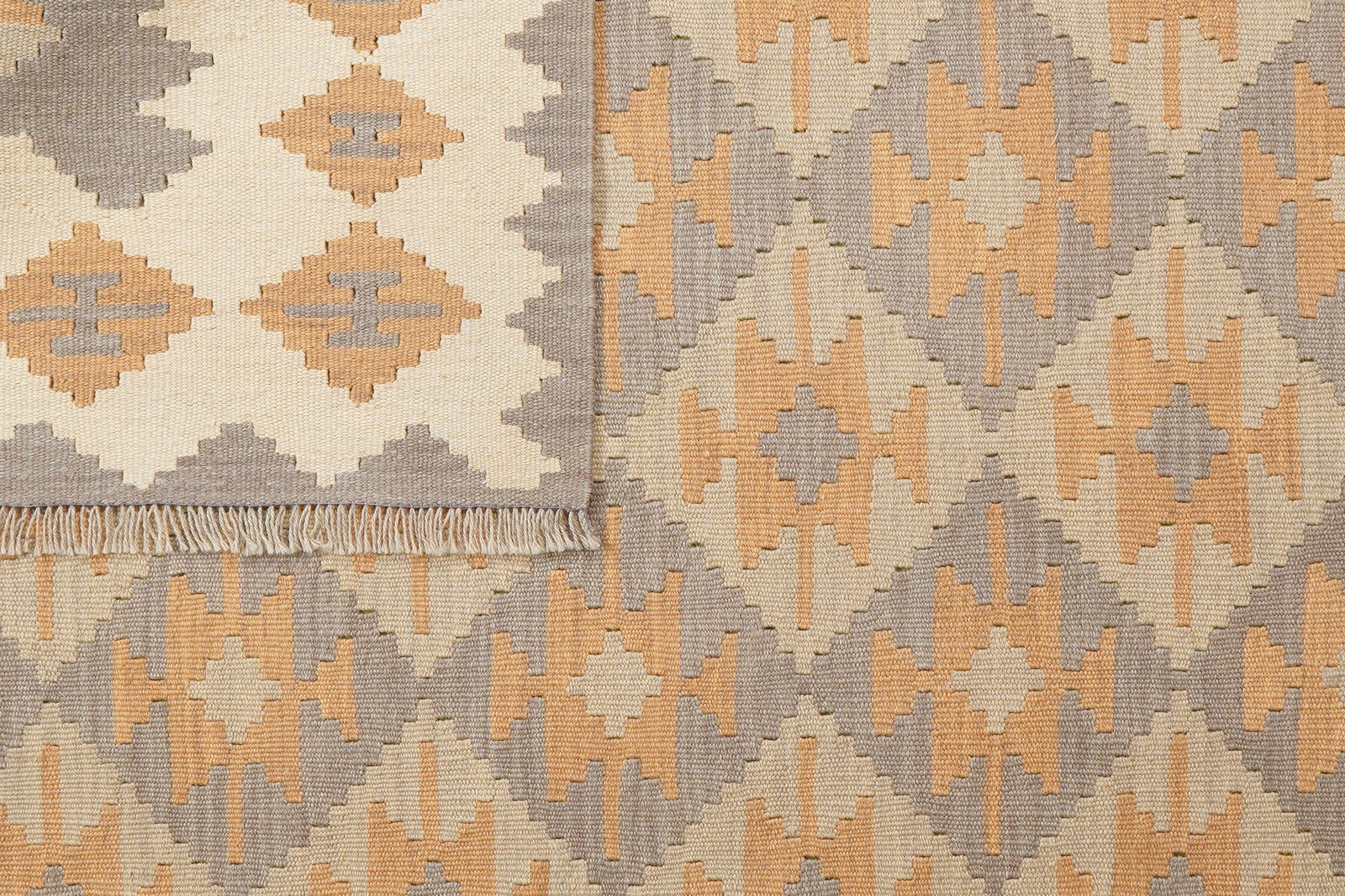 Kelim Gashgai — Handmade, 169x237 cm, Grey, 100% Virgin Wool | View 6