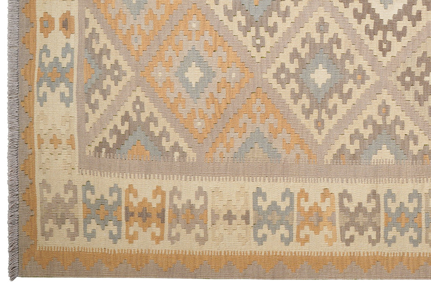Kelim Gashgai · Handgewebt – Grau, 246x182 cm, 100% Schurwolle | Ansicht 3
