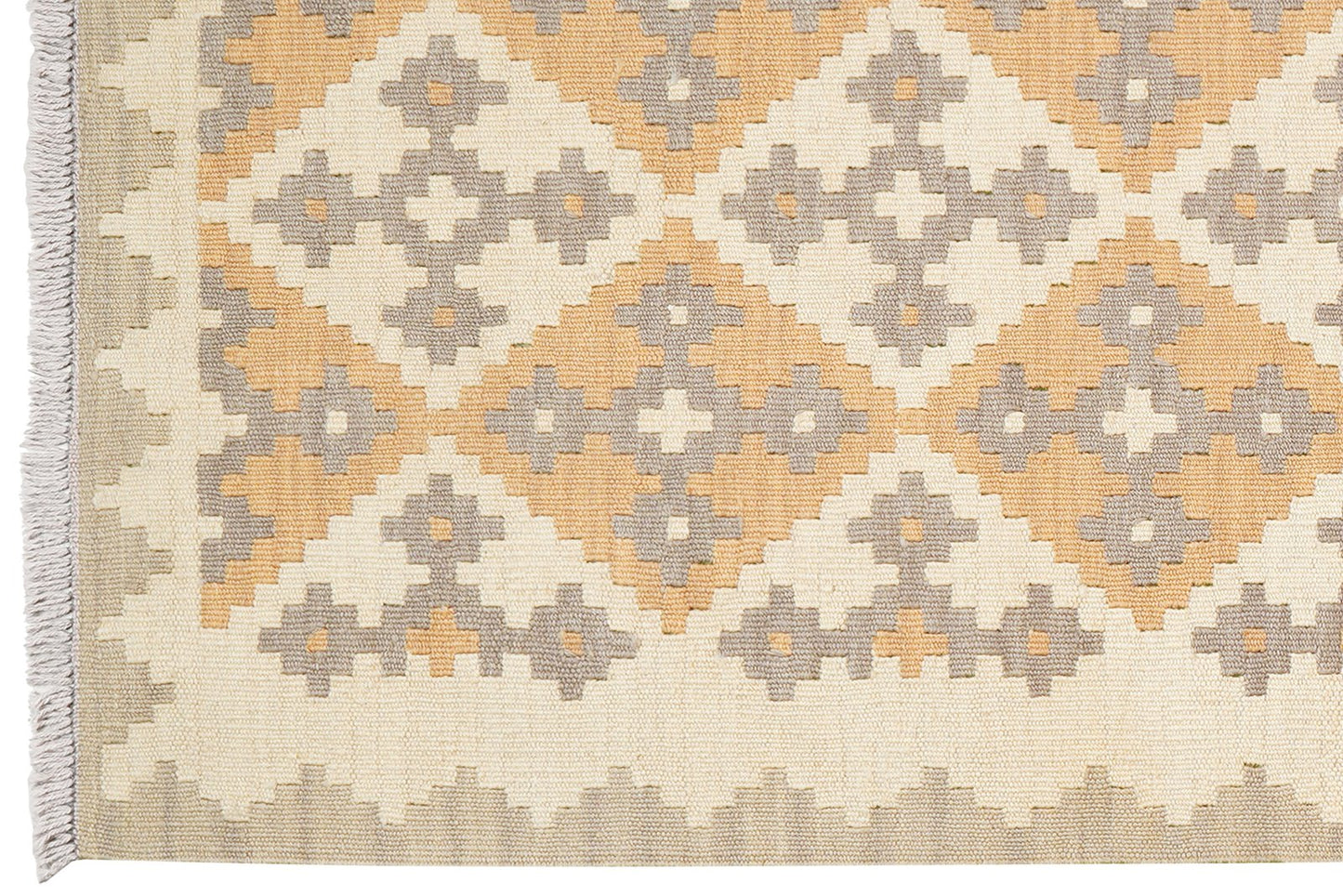 Kelim Gashgai — Handmade, 85x198 cm, Beige, 100% Virgin Wool | View 3
