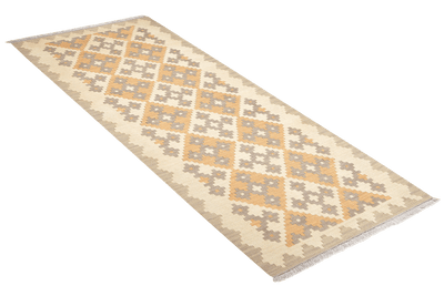 Kelim Gashgai — Handmade, 85x198 cm, Beige, 100% Virgin Wool | View 4