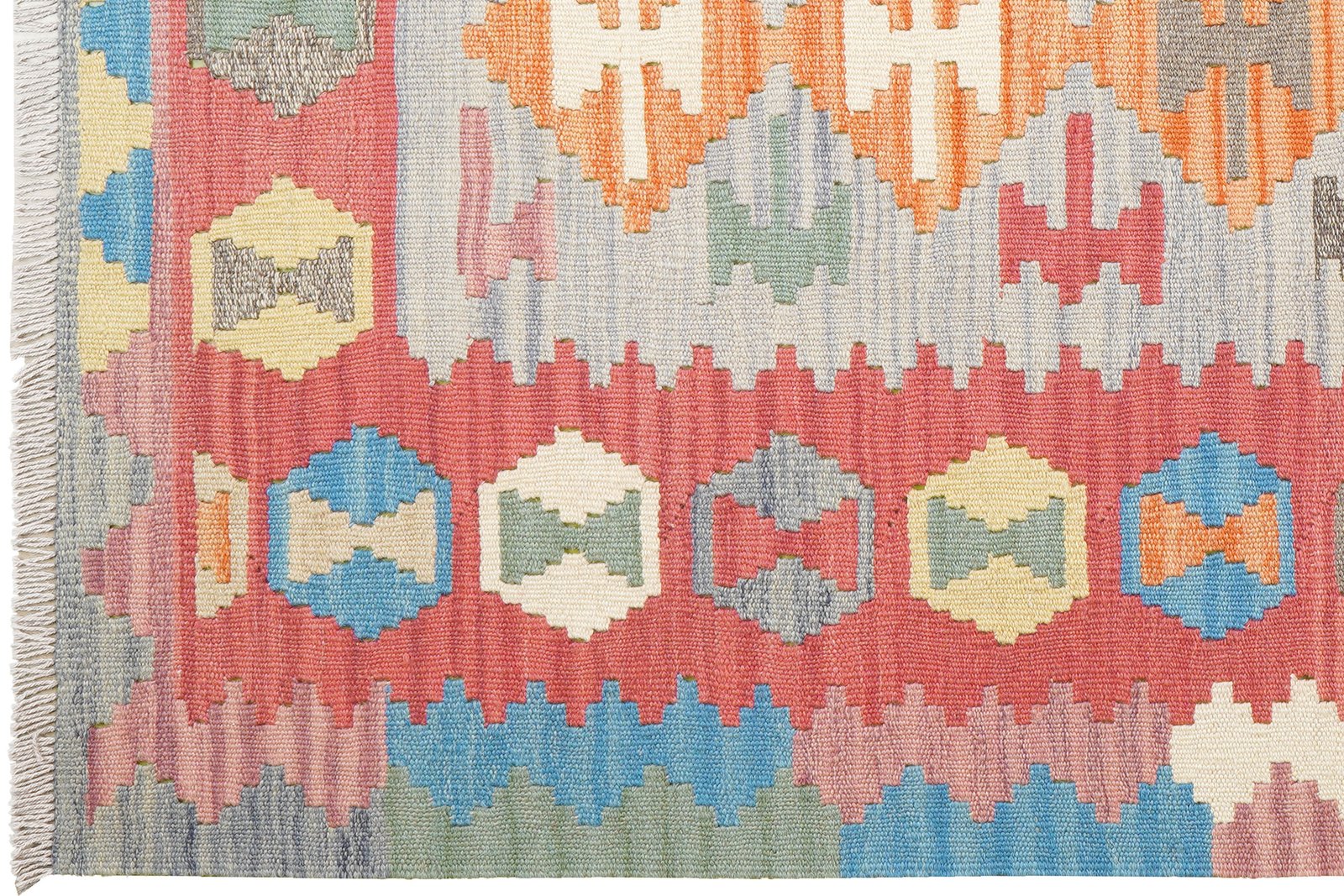 Kelim Gashgai — Handmade, 150x192 cm, Grey, 100% Virgin Wool | View 3