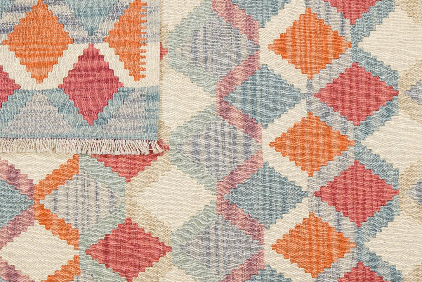 Kelim Gashgai — Handmade, 122x180 cm, Blue, 100% Virgin Wool | View 6