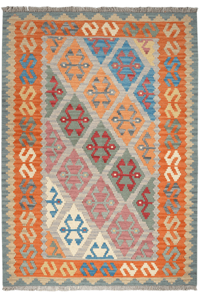 Kelim Gashgai — Handmade, 125x176 cm, Grey, 100% Virgin Wool | Main view