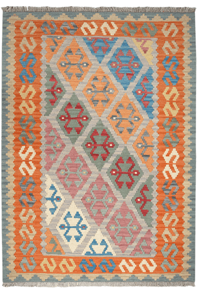 Kelim Gashgai — Handmade, 125x176 cm, Grey, 100% Virgin Wool | Main view