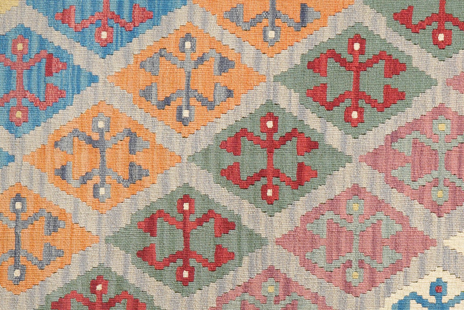 Kelim Gashgai — Handmade, 125x176 cm, Grey, 100% Virgin Wool | View 5