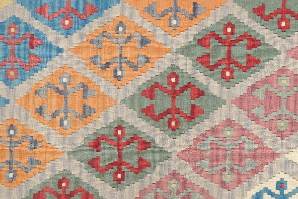 Kelim Gashgai — Handmade, 125x176 cm, Grey, 100% Virgin Wool | View 5