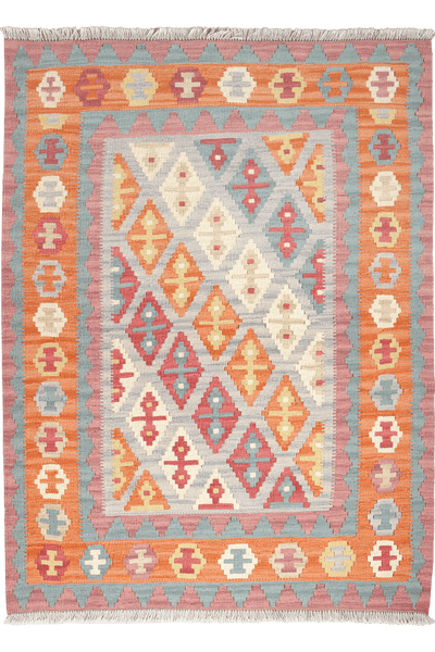 Kelim Gashgai — Handmade, 109x148 cm, Grey, 100% Virgin Wool | Main view