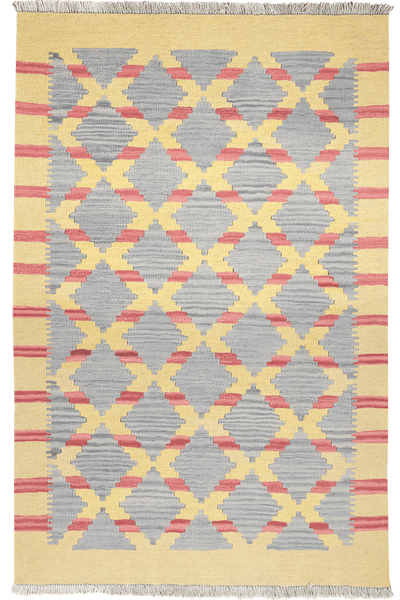 Kelim Gashgai — Handmade, 99x154 cm, Yellow, 100% Virgin Wool | Main view