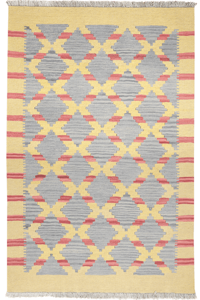 Kelim Gashgai — Handmade, 99x154 cm, Yellow, 100% Virgin Wool | Main view