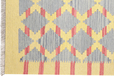 Kelim Gashgai — Handmade, 99x154 cm, Yellow, 100% Virgin Wool | View 3