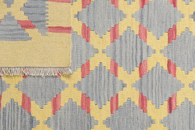 Kelim Gashgai — Handmade, 99x154 cm, Yellow, 100% Virgin Wool | View 6