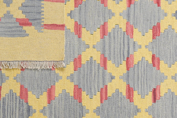 Kelim Gashgai — Handmade, 99x154 cm, Yellow, 100% Virgin Wool | View 6